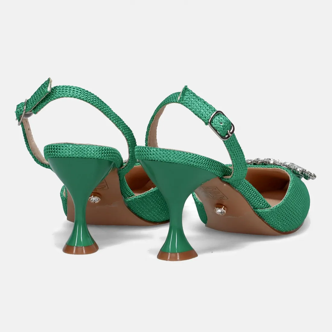Slingback Twenty FourHaitch Lilibeth verde con strass
