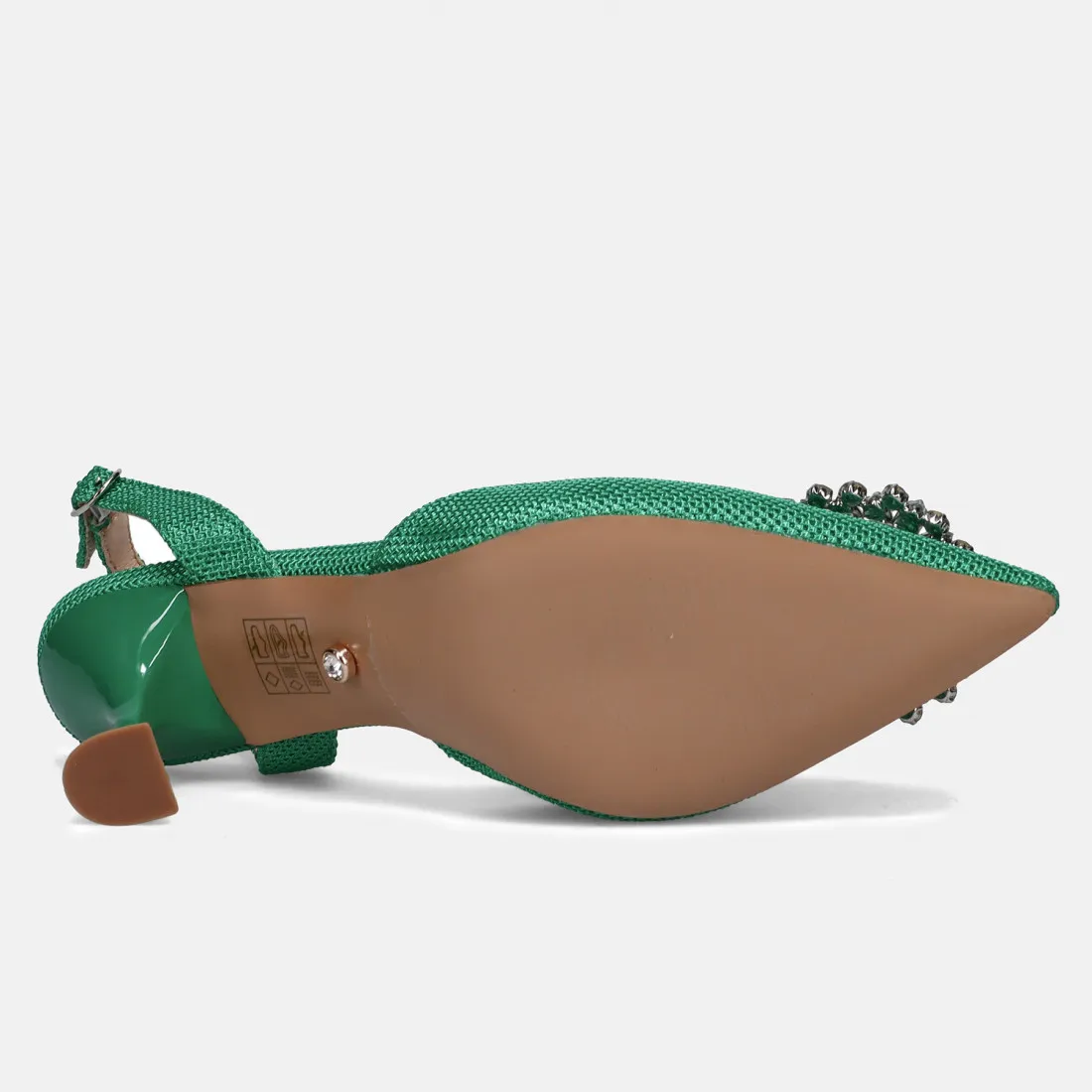 Slingback Twenty FourHaitch Lilibeth verde con strass