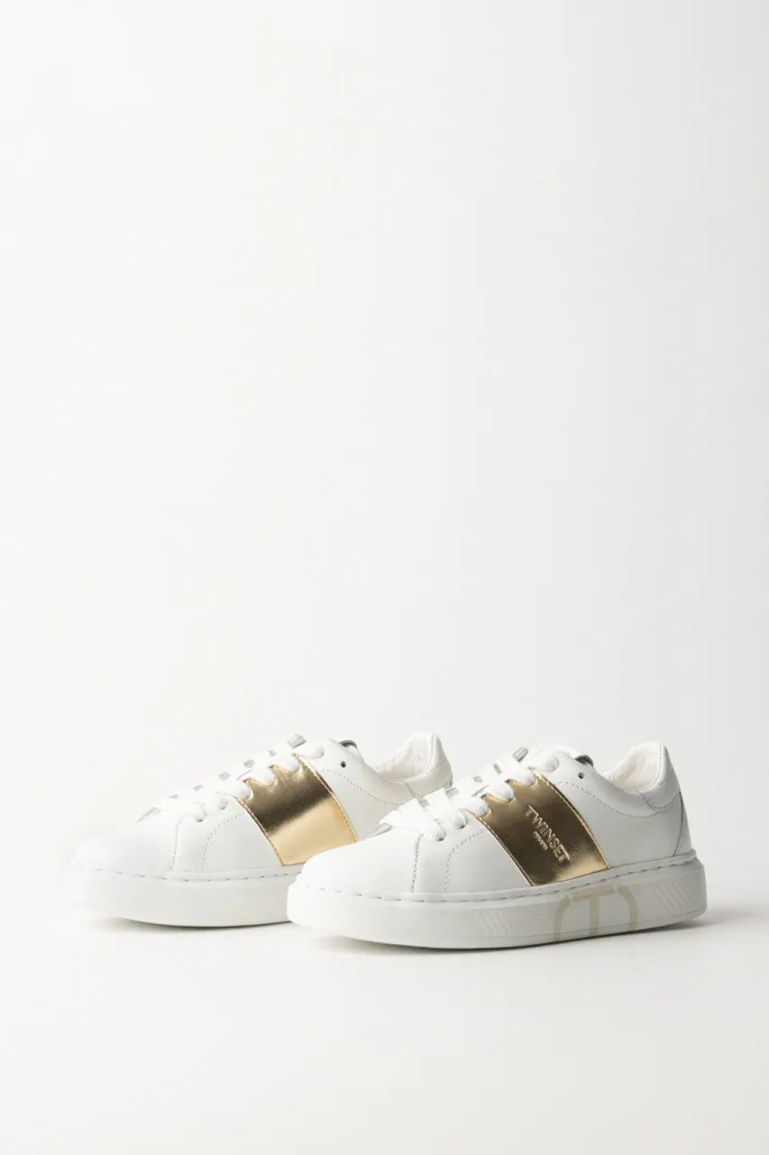 Sneakers basse con banda gold BIC OTTICO/ORO