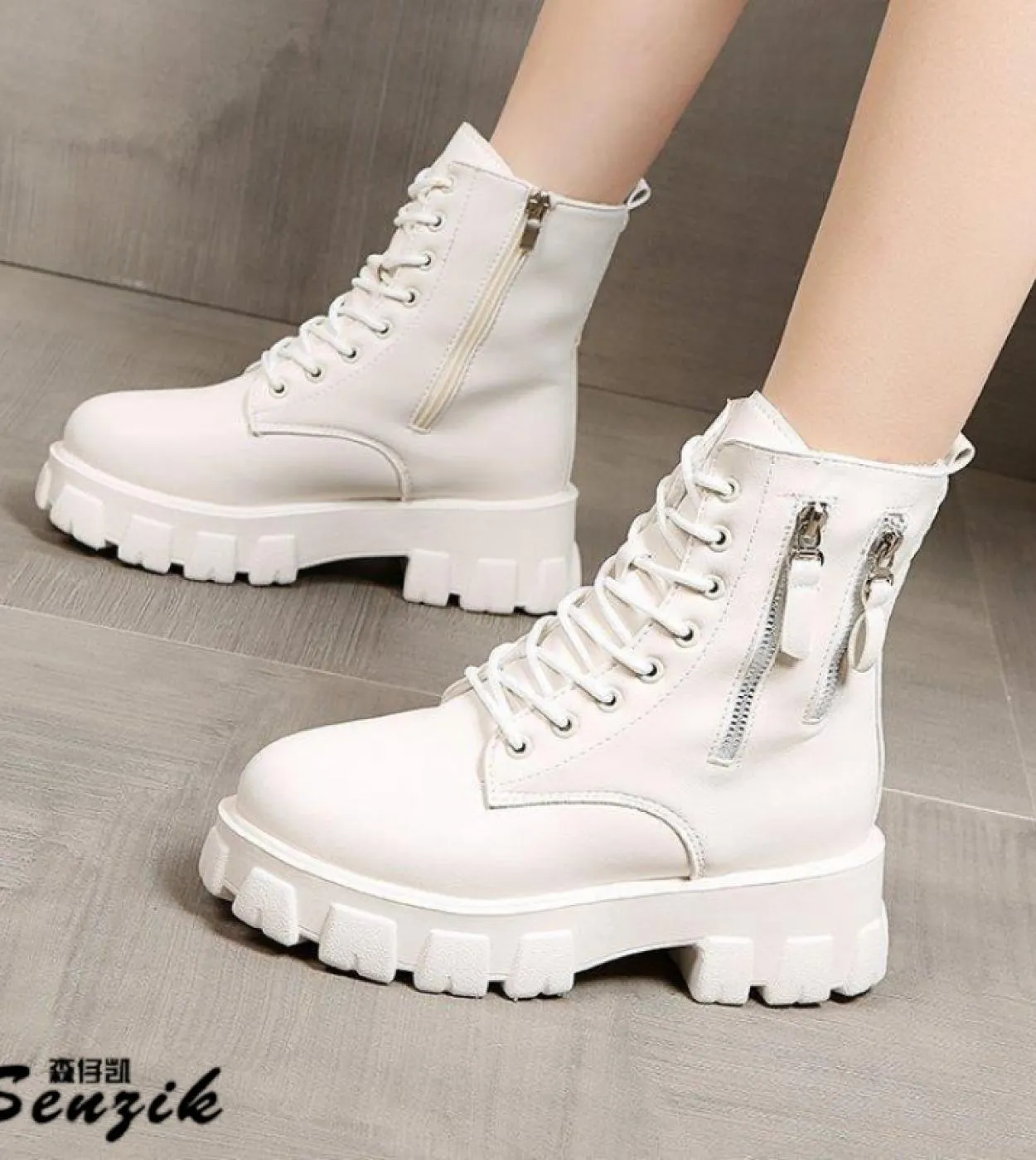 Stivali con doppia cerniera donna 2022 scarpe autunno inverno stivali con plateau firmati di moda caldi scarpe basse morbide ant
