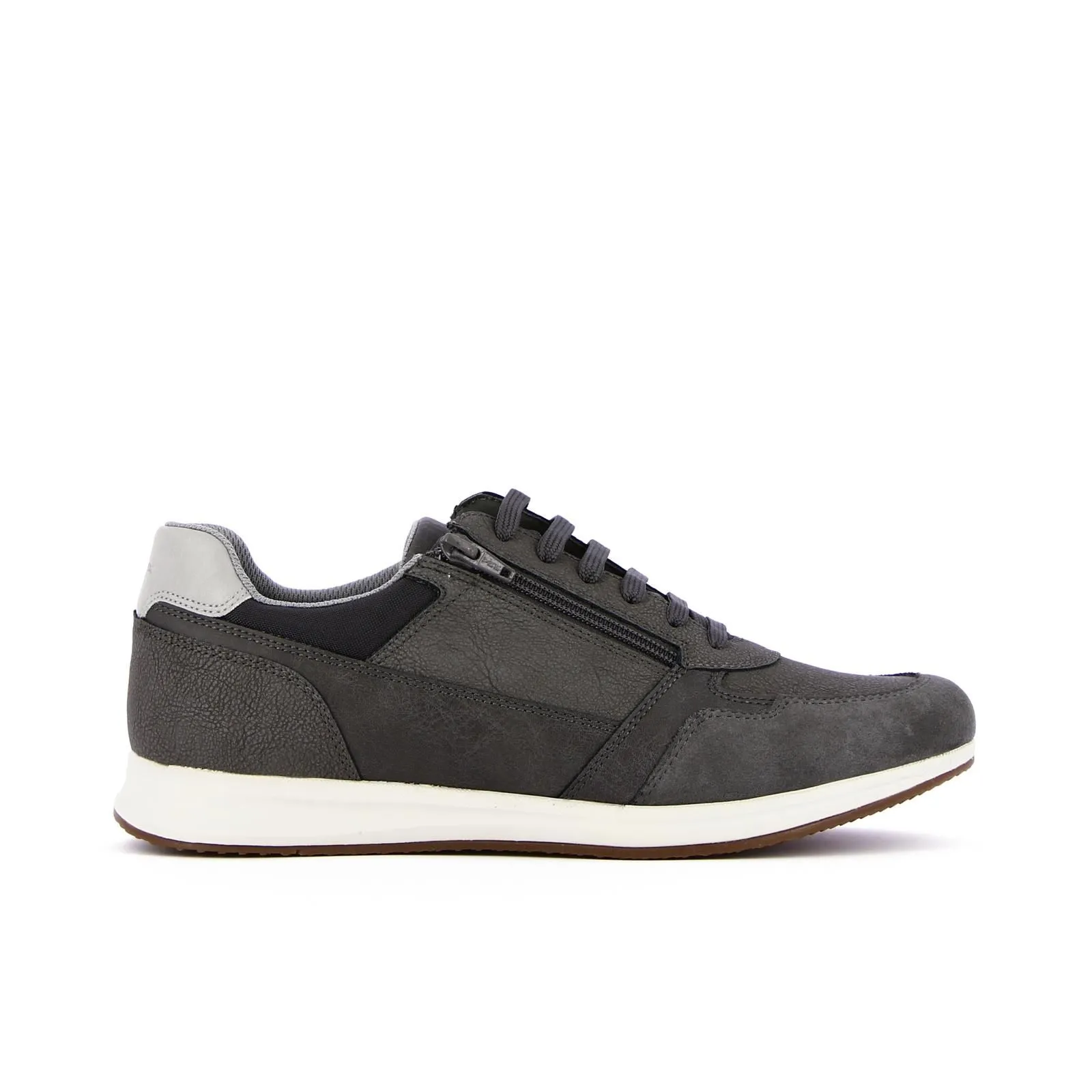 Stringate sportive grigie in pelle