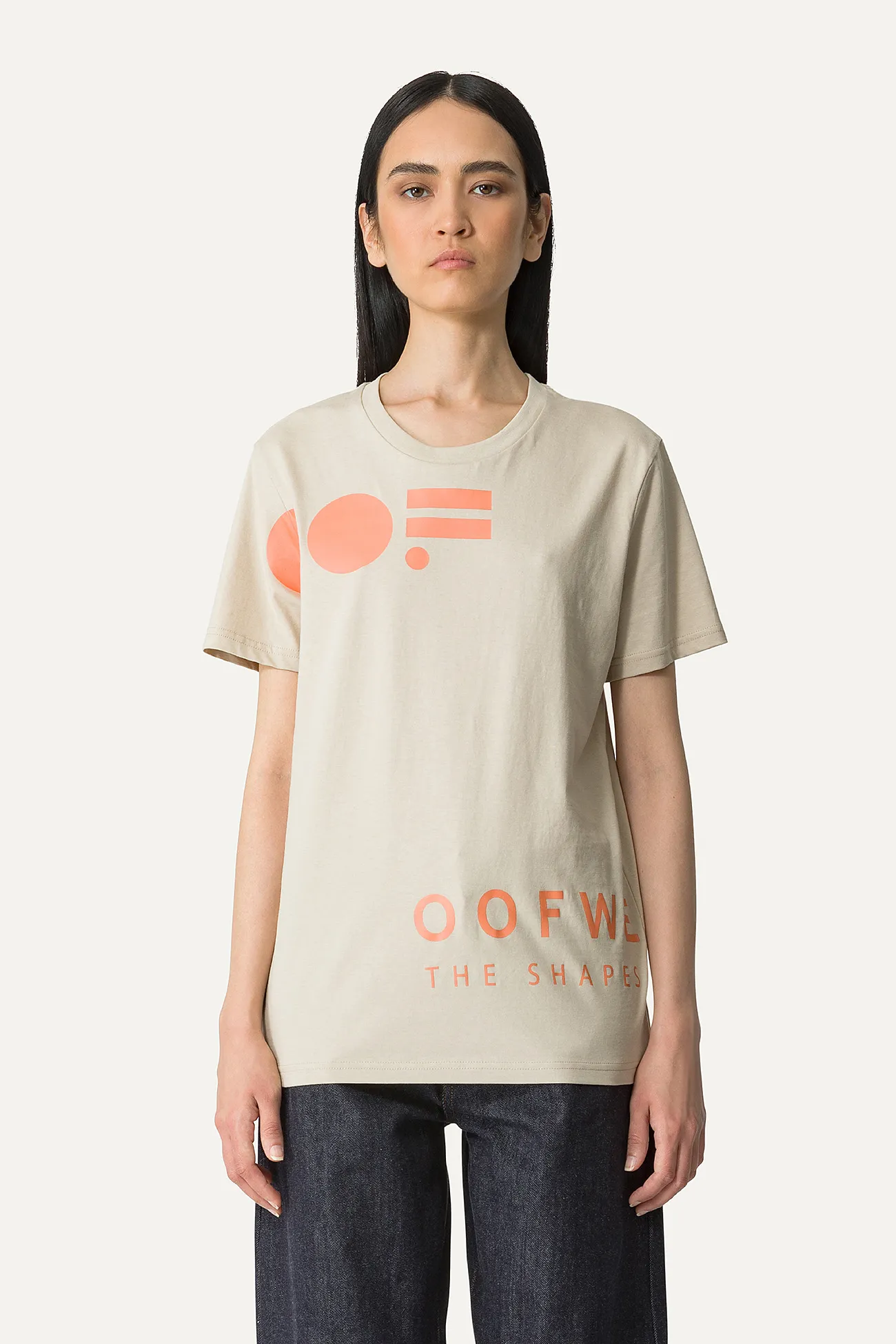T-SHIRT IN COTONE CON LOGO - SABBIA