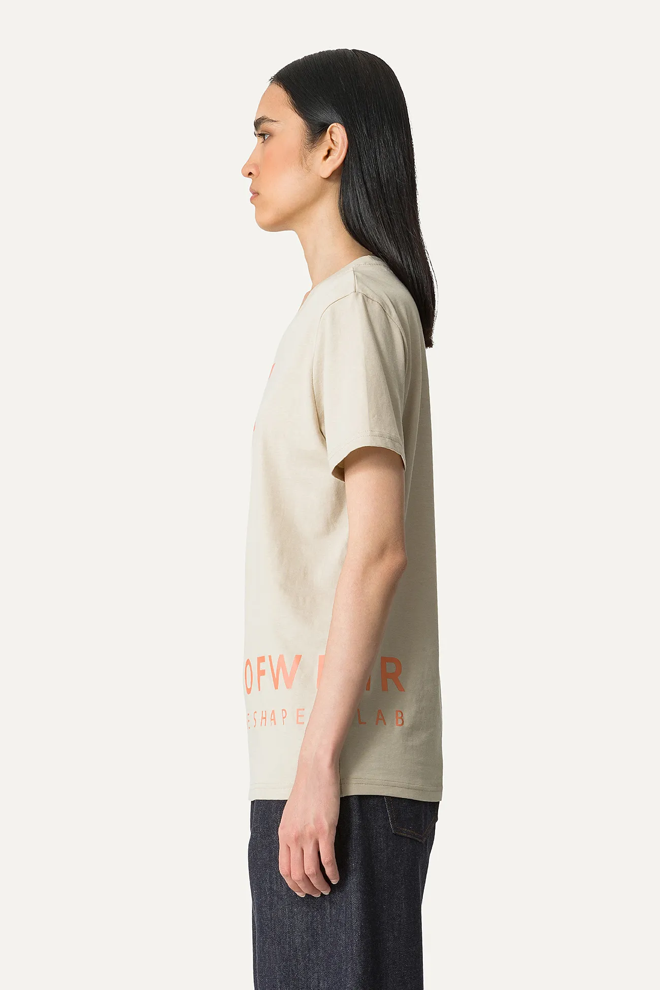 T-SHIRT IN COTONE CON LOGO - SABBIA