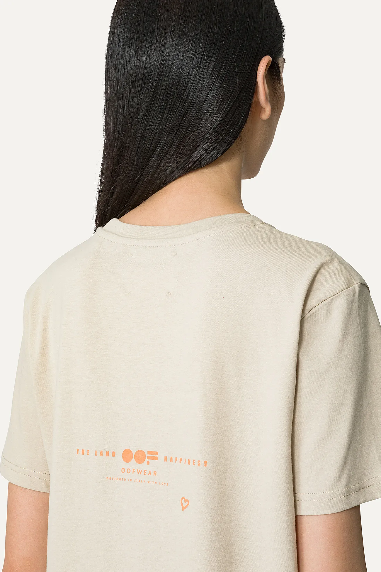 T-SHIRT IN COTONE CON LOGO - SABBIA