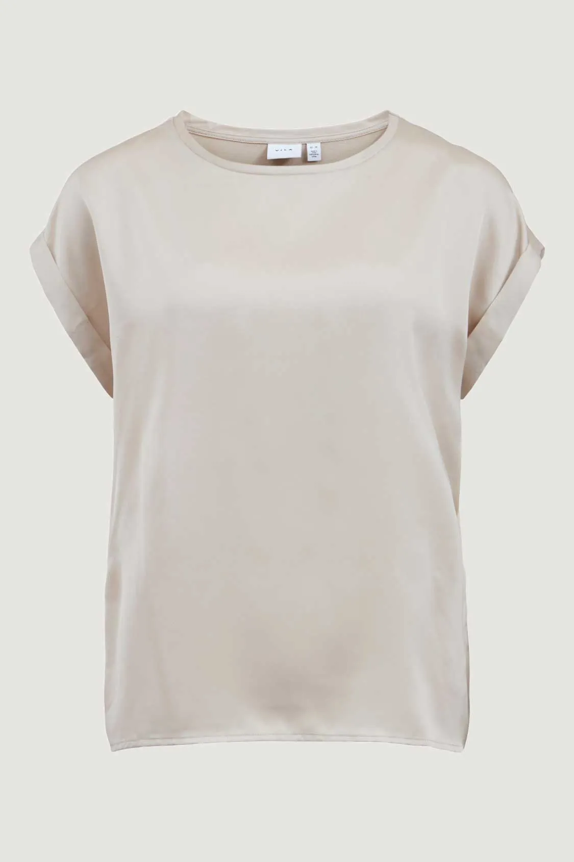 T-shirt Vila Clothes VIELLETTE S/S SATIN TOP/SU – NOOS Oro