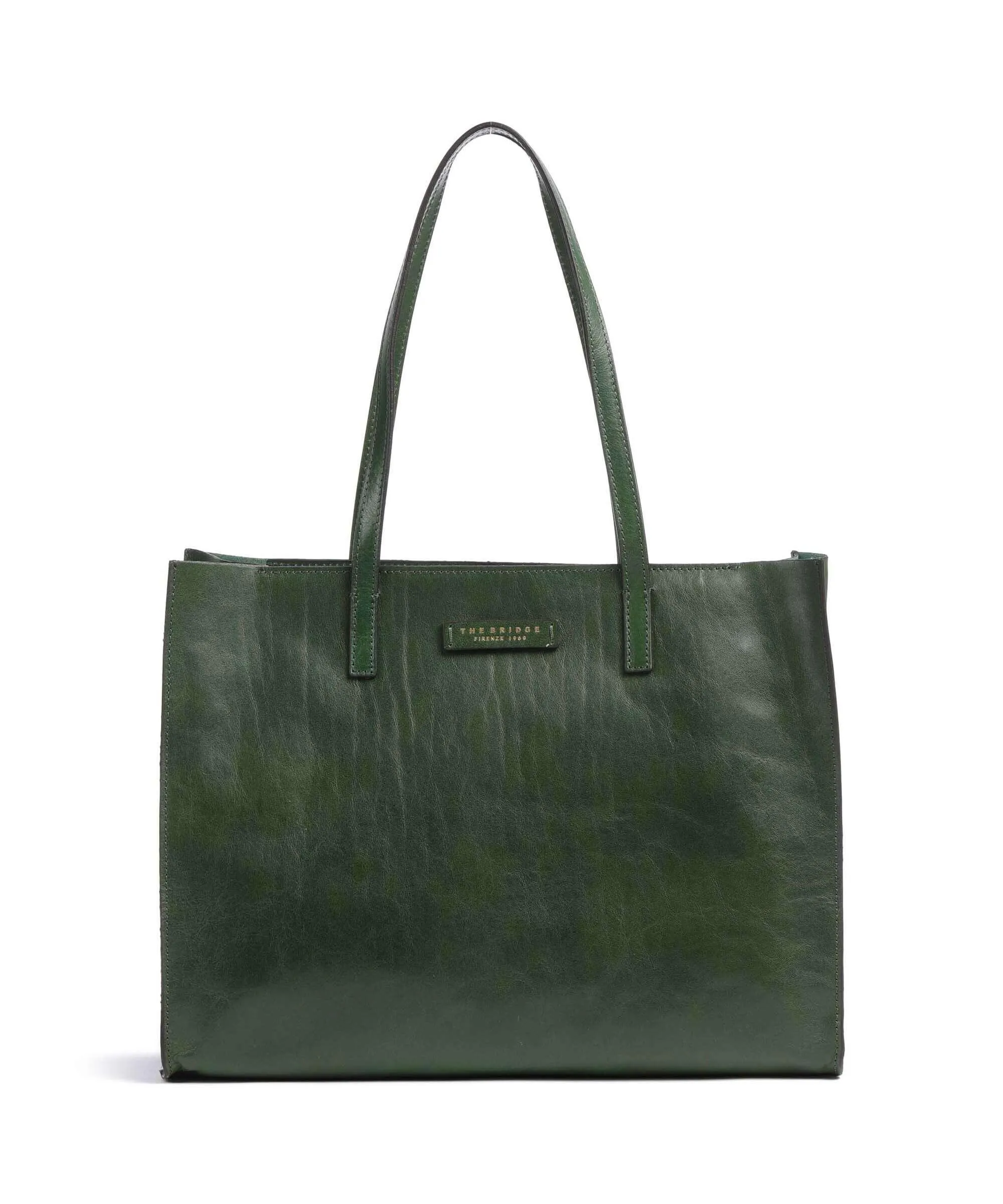  The Bridge Mirra Borsa shopper pelle di vacchetta finemente grana verde scuro  