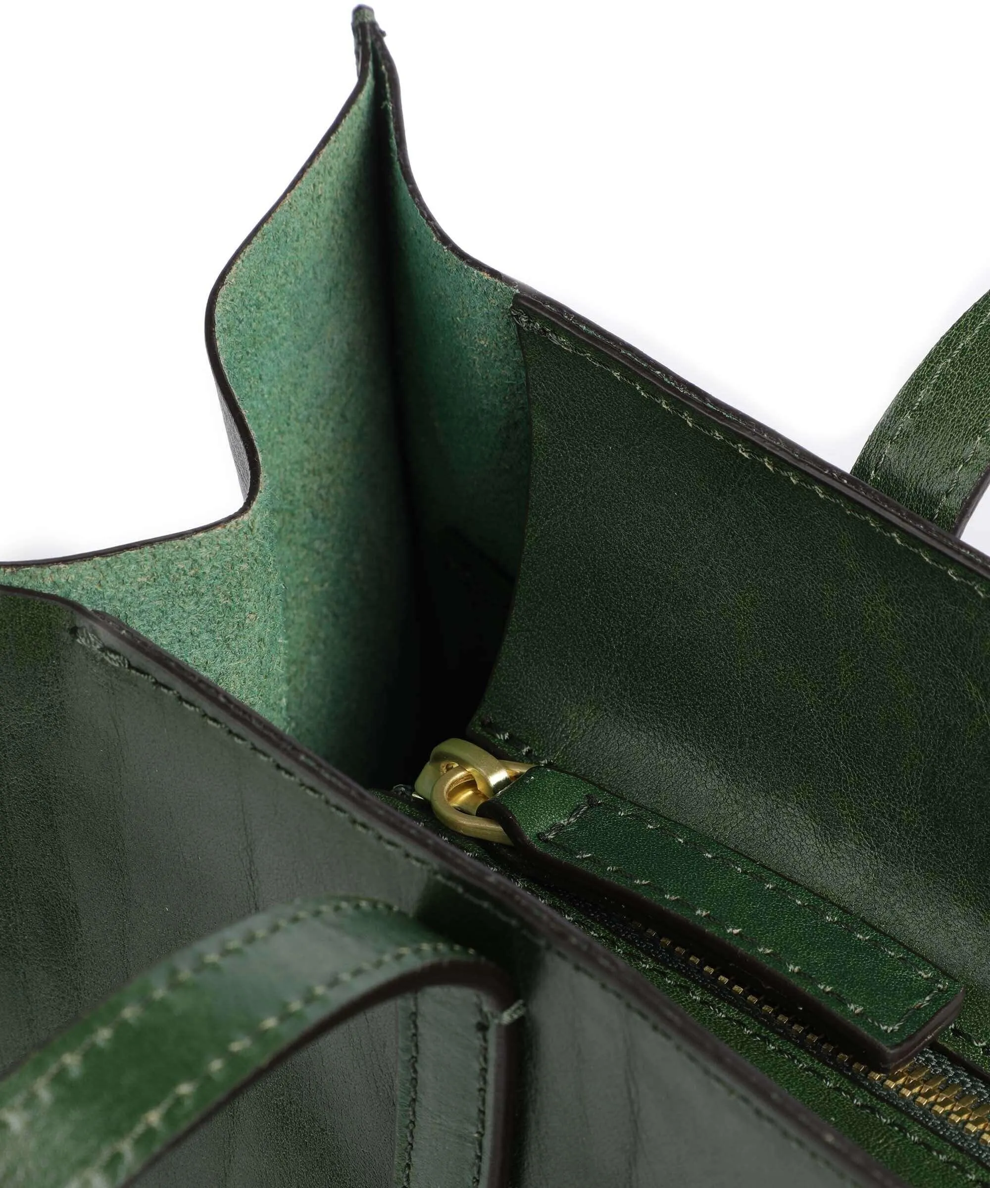  The Bridge Mirra Borsa shopper pelle di vacchetta finemente grana verde scuro  