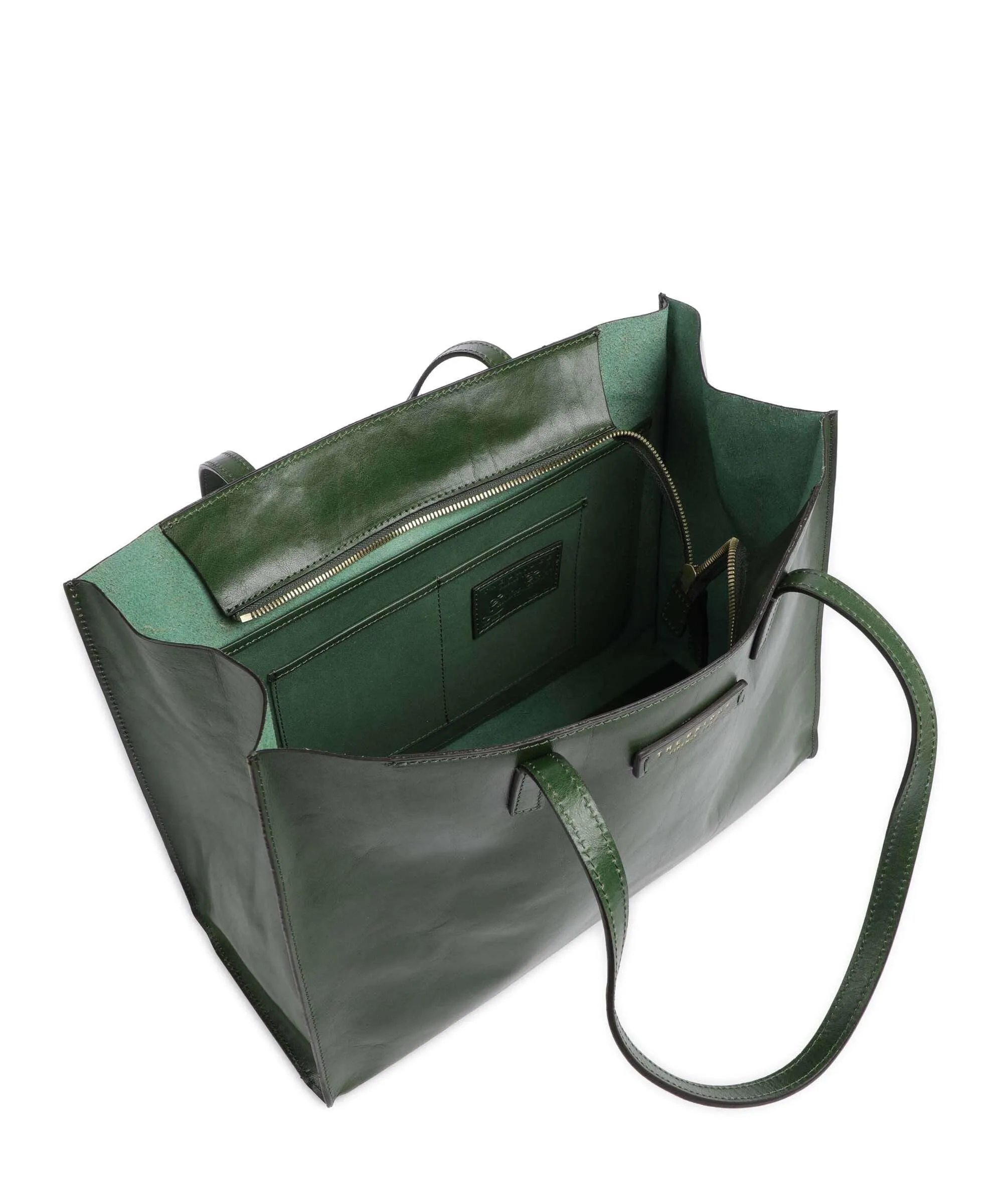  The Bridge Mirra Borsa shopper pelle di vacchetta finemente grana verde scuro  