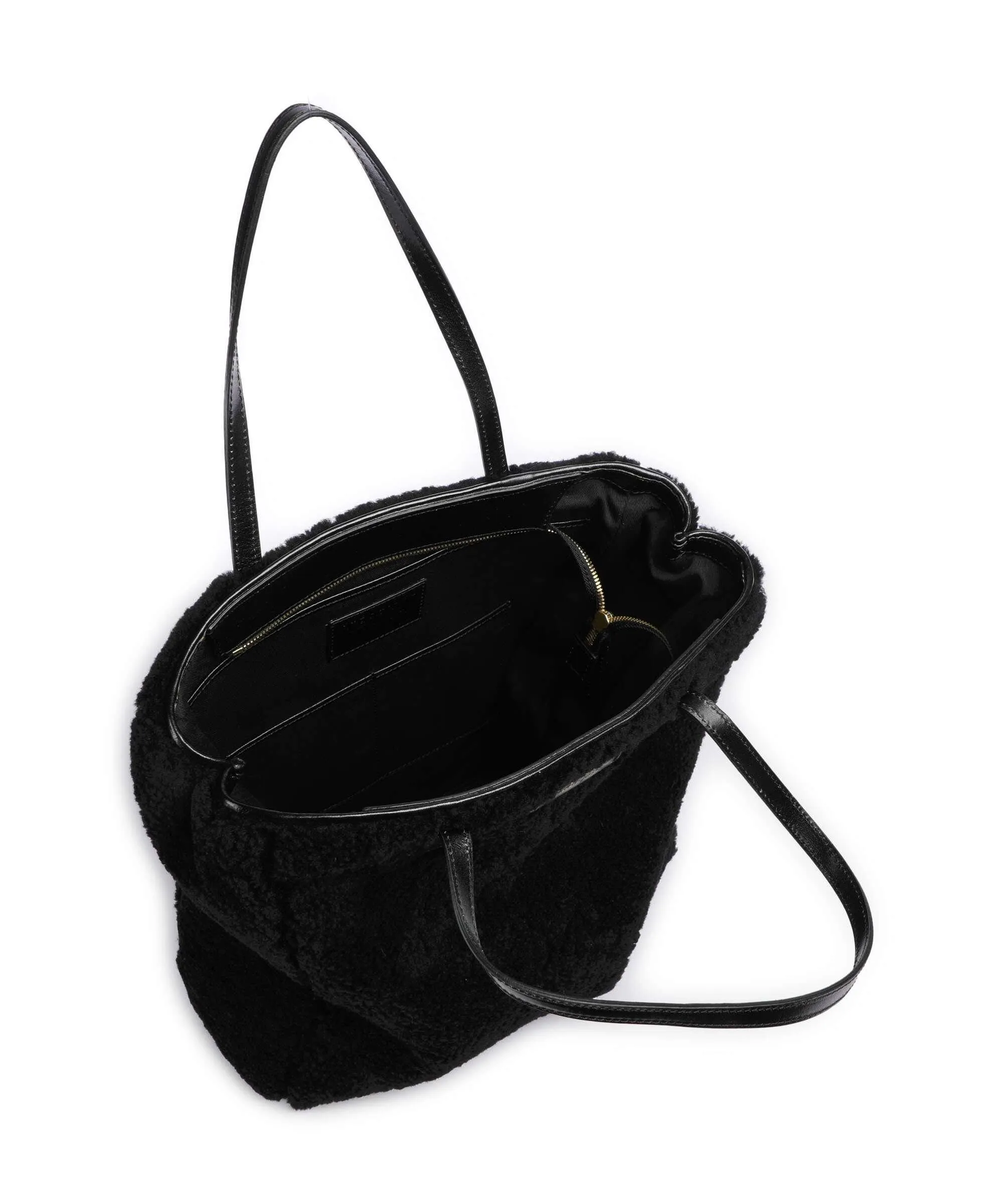  The Bridge Mirra Wow Borsa shopper pelliccia, pelle bovina nero  