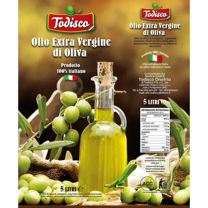 Todisco 1 latta 5 lt Olio EVO - 3 sottoli