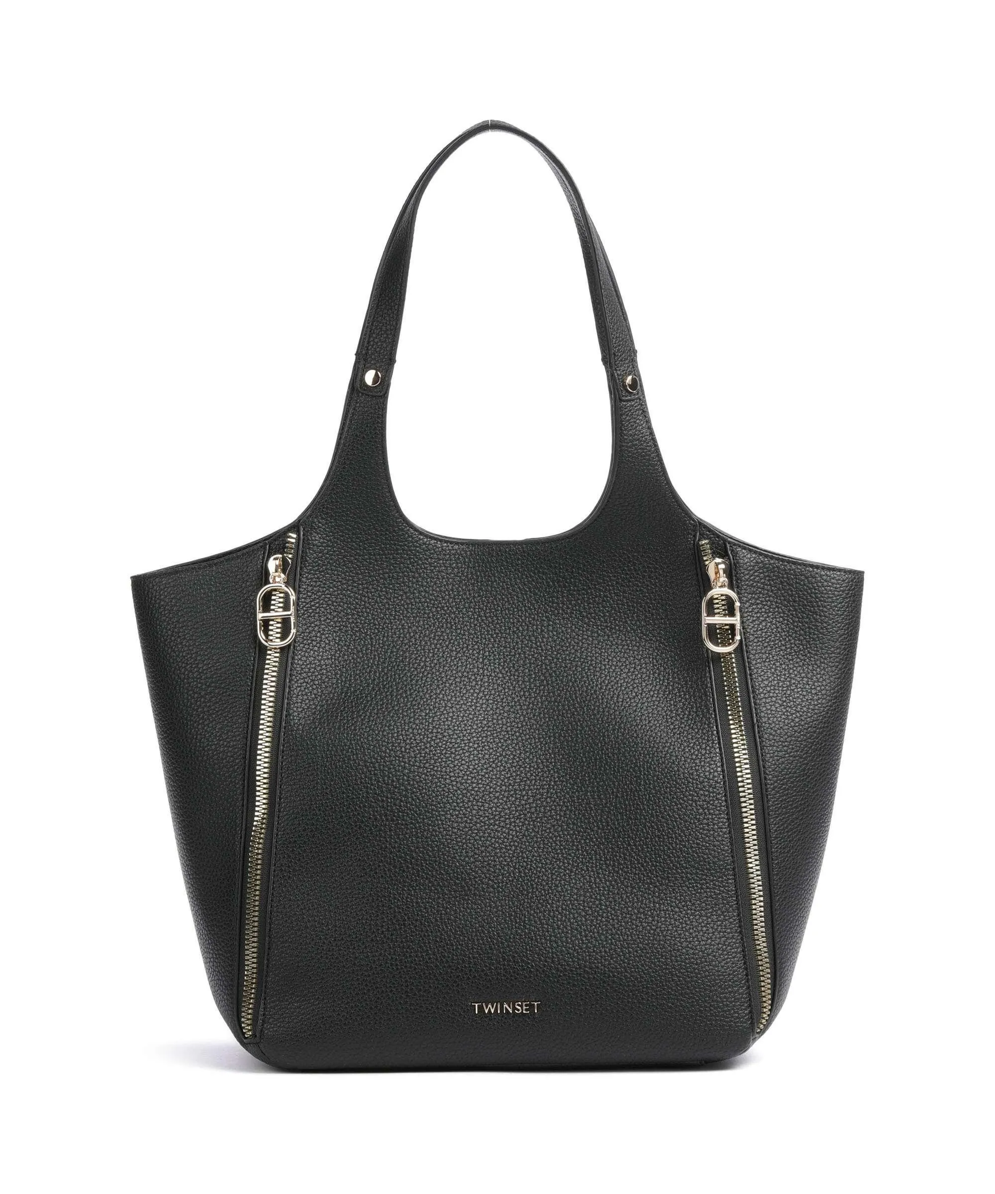  Twinset Zip 2.0 Borsa shopper pelle sintetica nero  