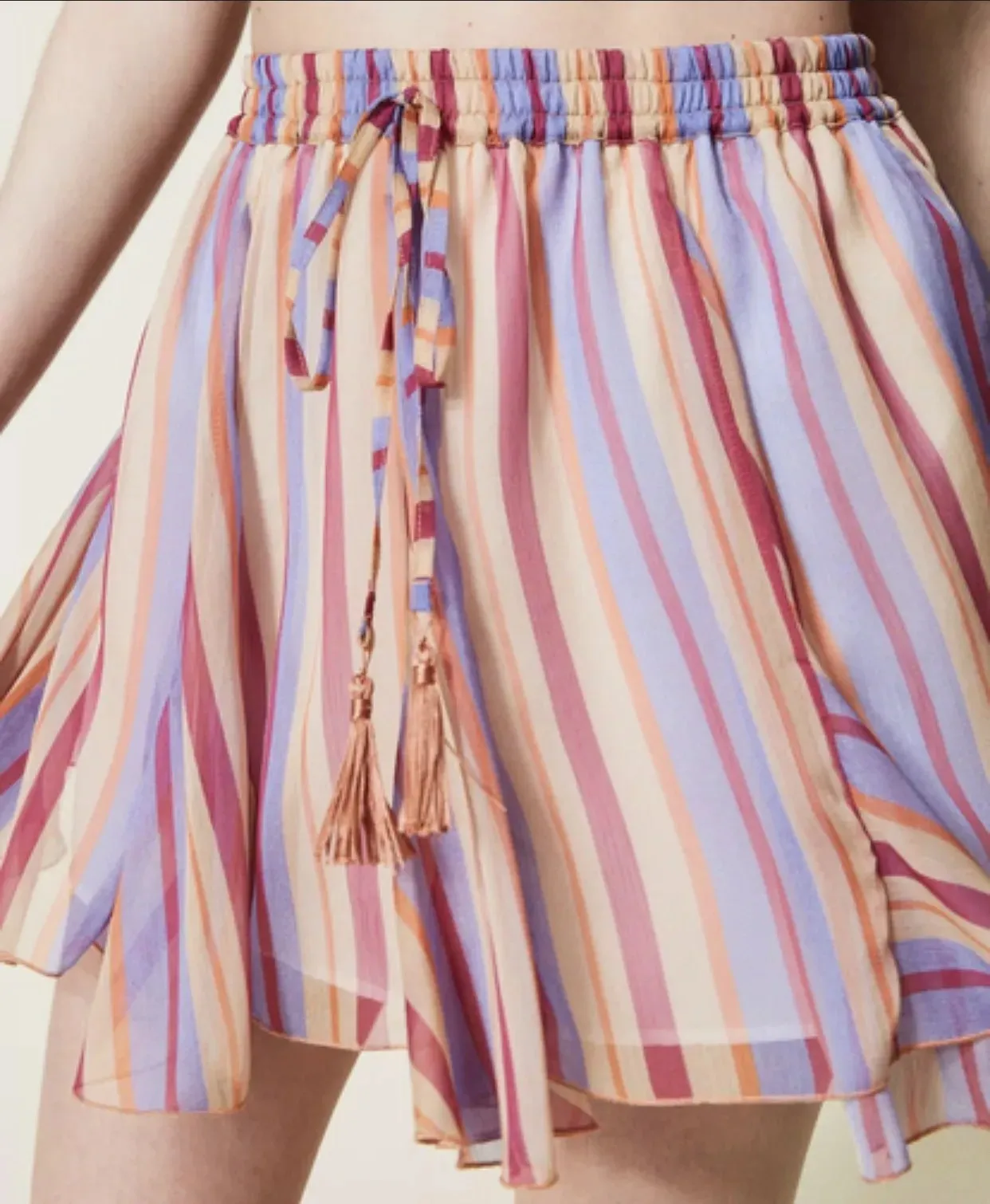 Twinset – Minigonna con stampa e coulisse
