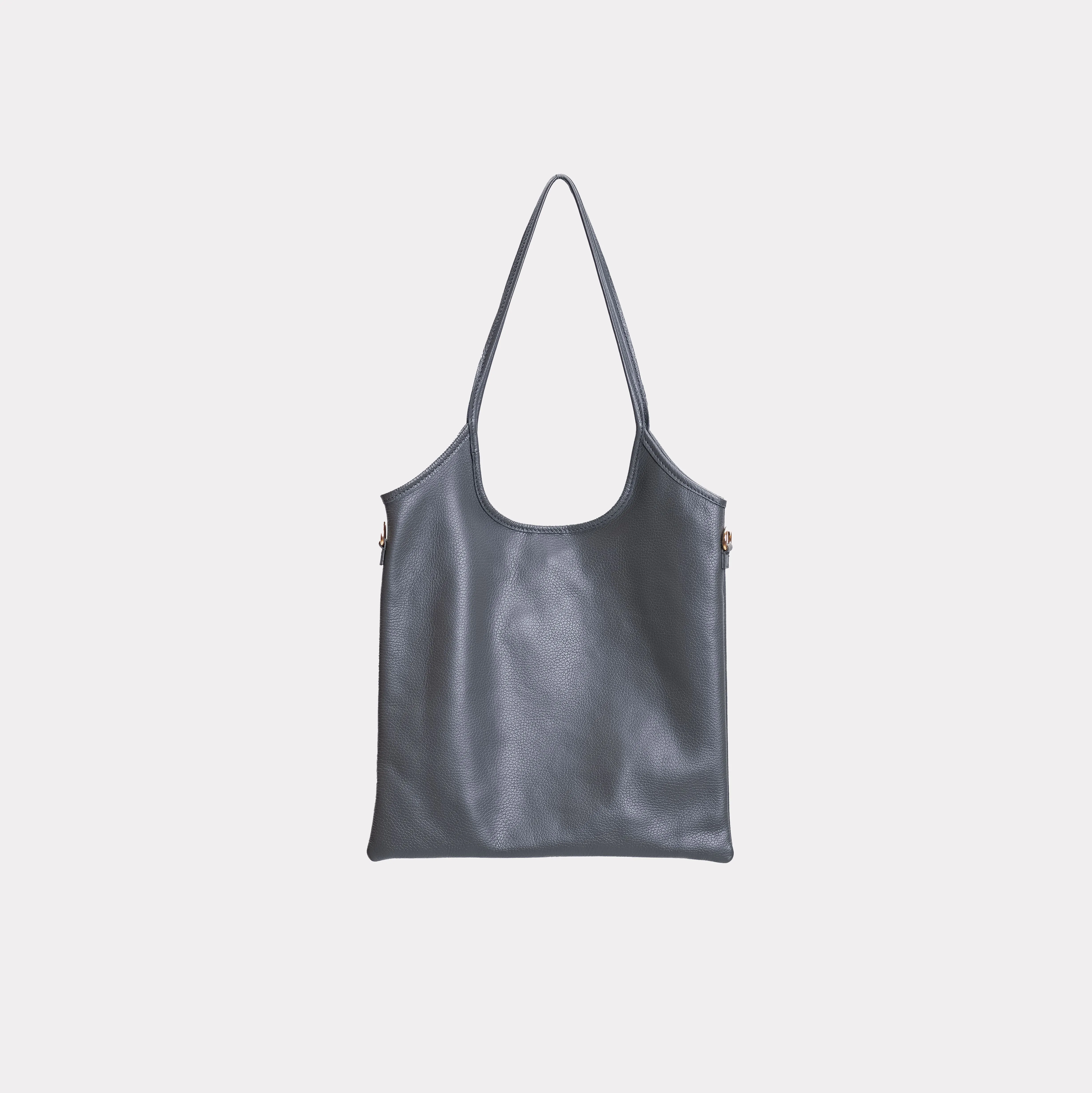 W by Whitemood-Borsa shopper in pelle - grigio